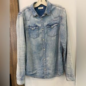 Men’s All Saints Vintage Denim Shirt